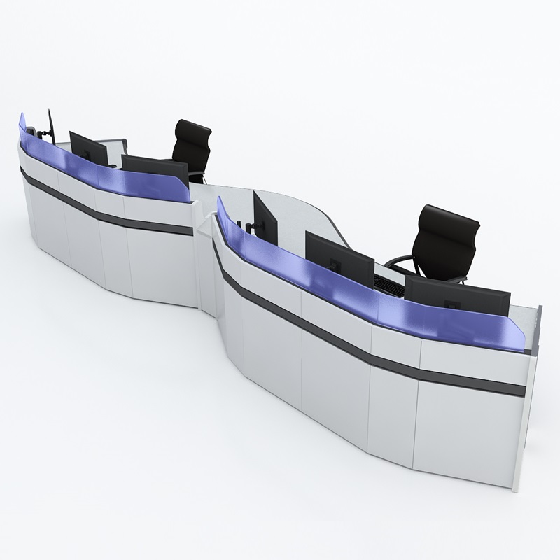 W Sahpe Curved Control Room Desk CH15 - Imagen 3