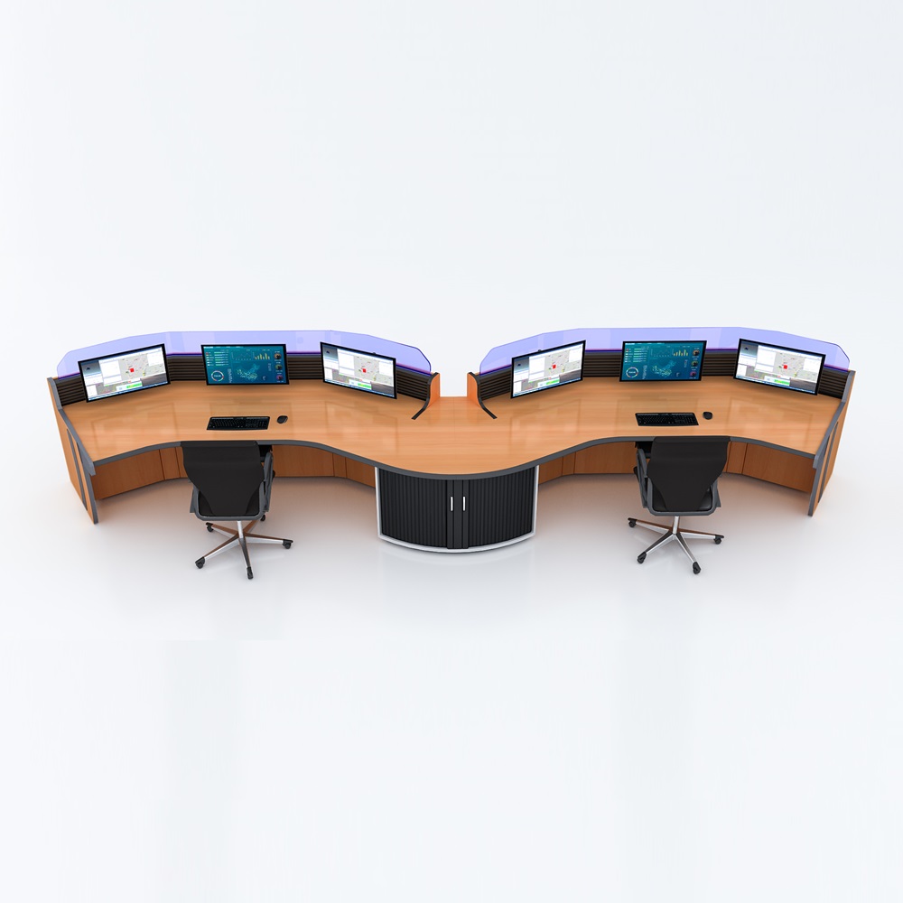 W Sahpe Curved Control Room Desk CH15 - Imagen 2