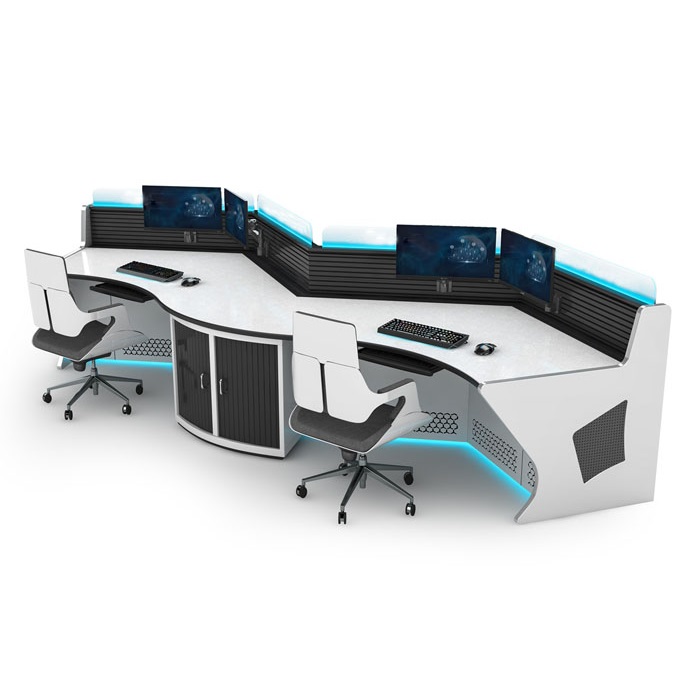 W Sahpe Curved Control Room Desk CH15 - Imagen 4